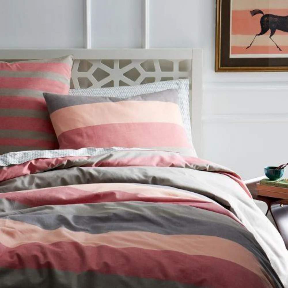 West Elm Striped Duvet Set
